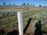 GDMBR:  The double-track trail in the foreground is the old Oregon Trail for wagon trains.